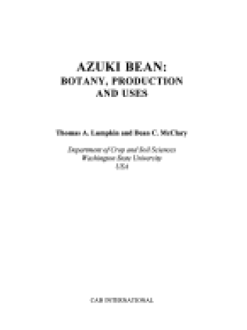 Azuki Bean: Botany, Production and Uses Azuki Bean: Botany, Production and Uses