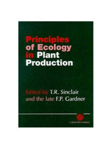 Principles of Ecology in Plant Production  Principles of Ecology in Plant Production