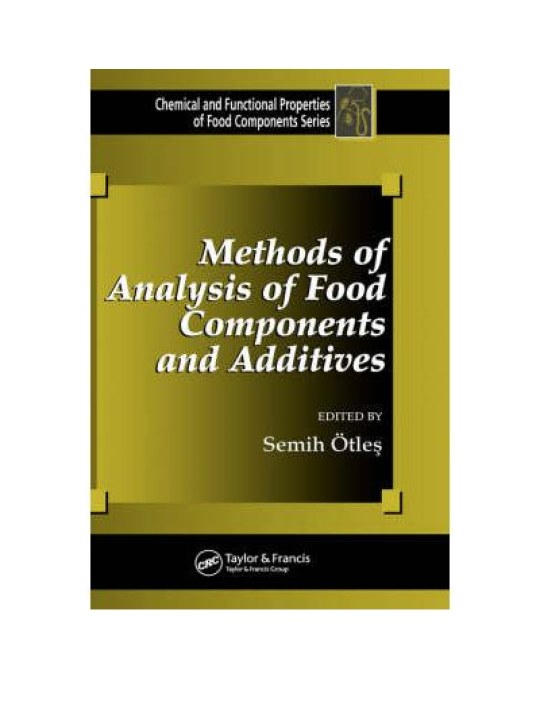 Methods of Analysis of Food Components and Additives 